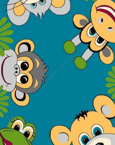 Ковер польский Agnella Funky Top tig emerald (фризе, синий)