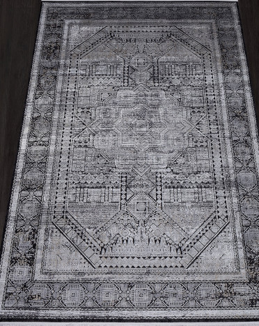 Ковер турецкий Y5077K Elexus Olimpos (Бамбуковый шелк, черный, серый)