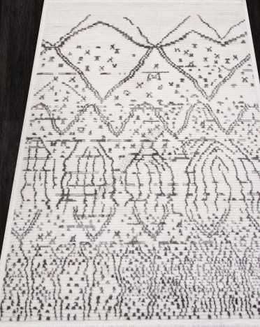 Ковер турецкий A927AW JOLI (Полиэстер хит-сет, серый, белый)