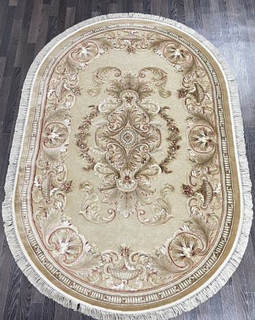 Ковер бельгийский 5060498550 KUNDUZ (Вискоза, бежевый) овальный