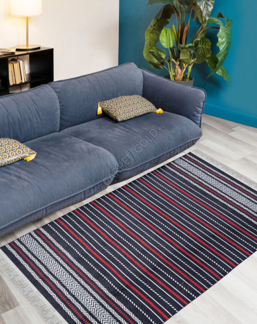 Ковер турецкий K-1353 LIRA (Акрил - Полиэстер, красный, серый)